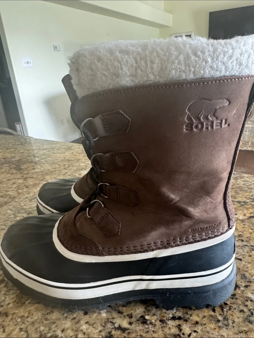 Sorel Brown Lace-Up Men's Rain & Snow Boots